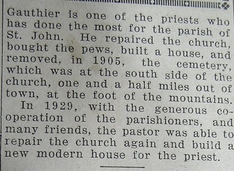 Turtle Mountain Star Article Discussing movement of Cemetery 